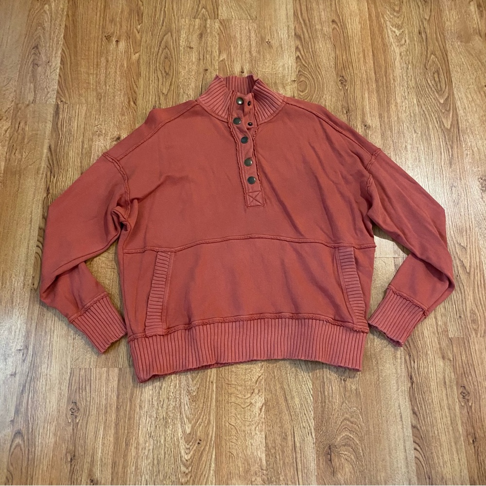 Aerie Coral Snap Pullover